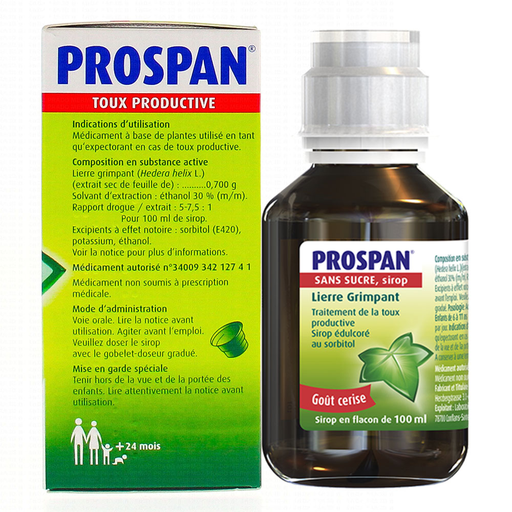 Siro ho Prospan Pháp Sans Sucre 100ml – Giảm ho có đờm cho trẻ từ 2 tuổi | eustore.com.vn