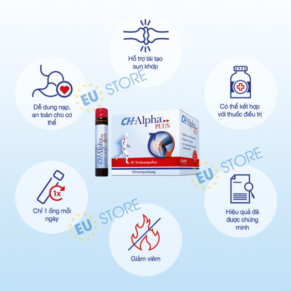 Công dụng của CH-Alpha Plus Collagen Đức – Giảm đau nhức, tái tạo và bảo vệ sụn khớp | eustore.com.vn