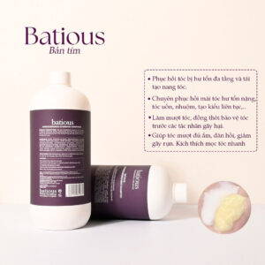 Dầu gội xả Batious tím 960ml - Phục hồi tóc hư tổn đa tầng, dưỡng tóc mềm mượt | eustore.com.vn