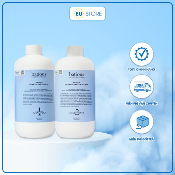 Dầu gội xả Batious xanh cho tóc dầu - Kiểm soát dầu thừa, tăng phồng cho tóc | eustore.com.vn