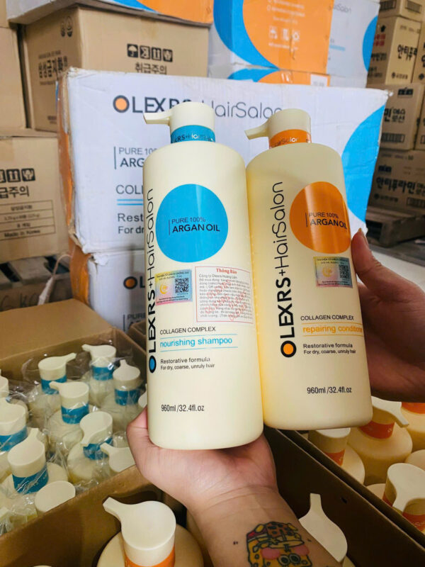 Dầu Gội Xả OLEXRS+HairSalon Collagen Complex 960ml – Phục Hồi Chuyên Sâu Cho Tóc Khô, Hư Tổn | eustore.com.vn