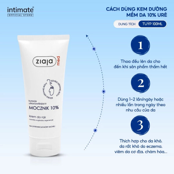Cách sử dụng Kem dưỡng da tay Ziaja Med Ure 10% | eustore.com.vn
