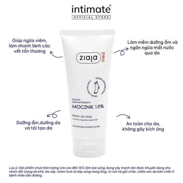 Kem dưỡng da chân Ziaja Med Ure 15% – Làm mềm da chai sần, giảm nứt gót & phục hồi da khô nặng | eustore.com.vn
