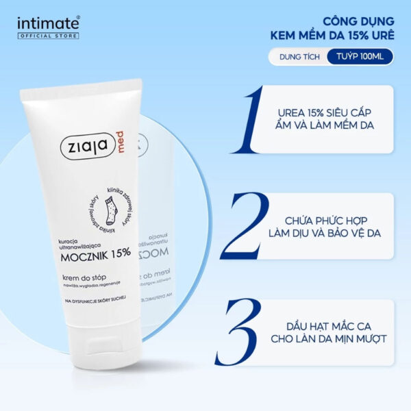Công dụng của Kem dưỡng da chân Ziaja Med Ure 15% | eustore.com.vn