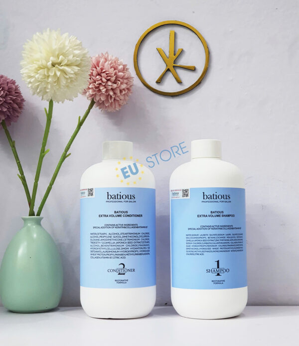Dầu gội xả Batious xanh 960ml cho tóc dầu - Kiểm soát dầu thừa, tăng phồng cho tóc | eustore.com.vn