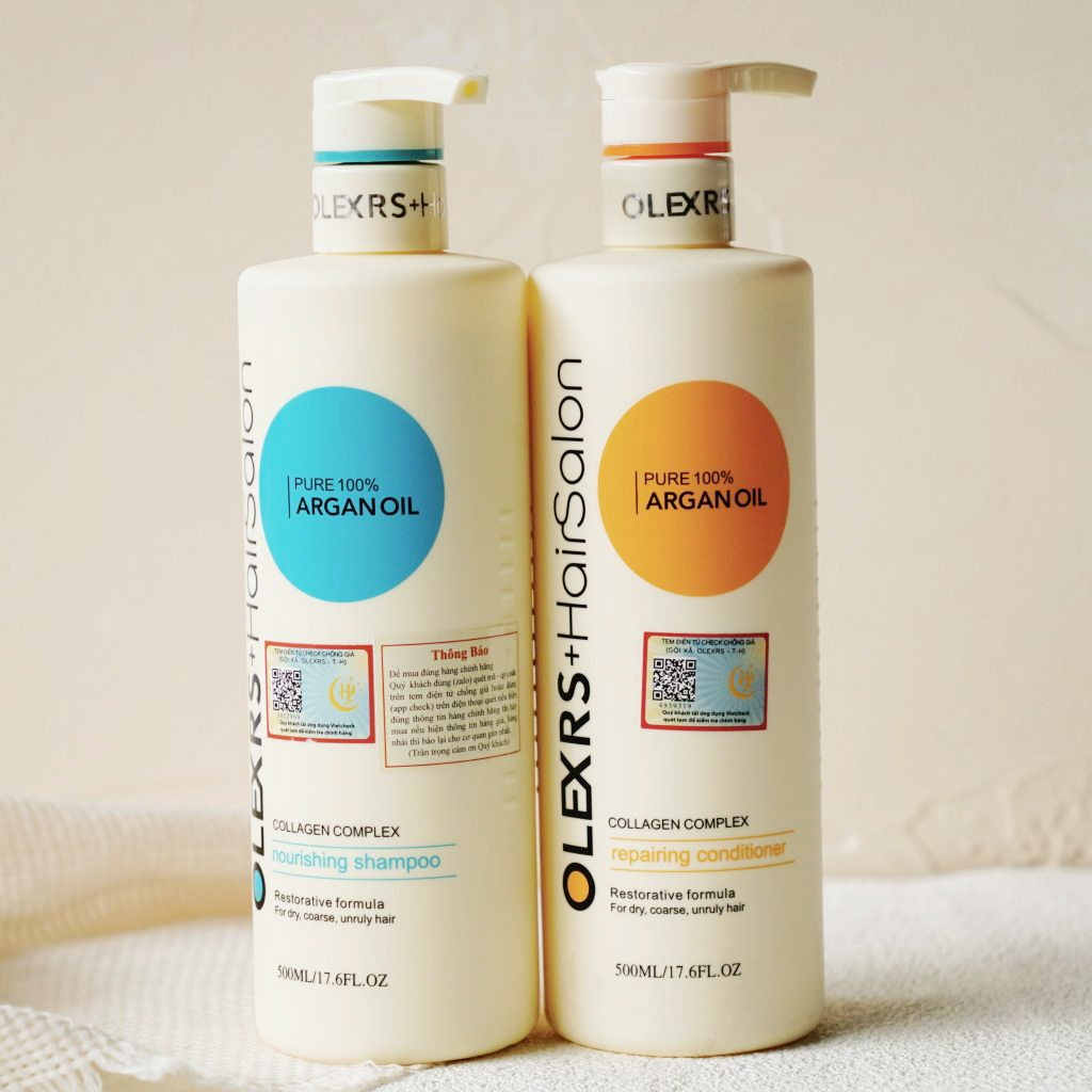 Dầu Gội Xả OLEXRS+HairSalon Collagen Complex 500ml – Phục Hồi Chuyên Sâu Cho Tóc Khô, Hư Tổn | eustore.com.vn