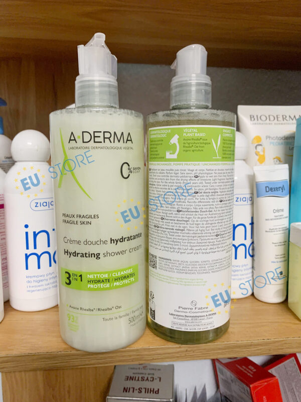 Sữa tắm Aderma Pháp 500ml dưỡng ẩm, làm sạch, hỗ trợ giảm mụn lưng | eustore.com.vn