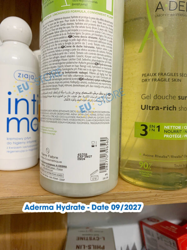 Sữa tắm Aderma Pháp 500ml dưỡng ẩm, làm sạch, hỗ trợ giảm mụn lưng | eustore.com.vn