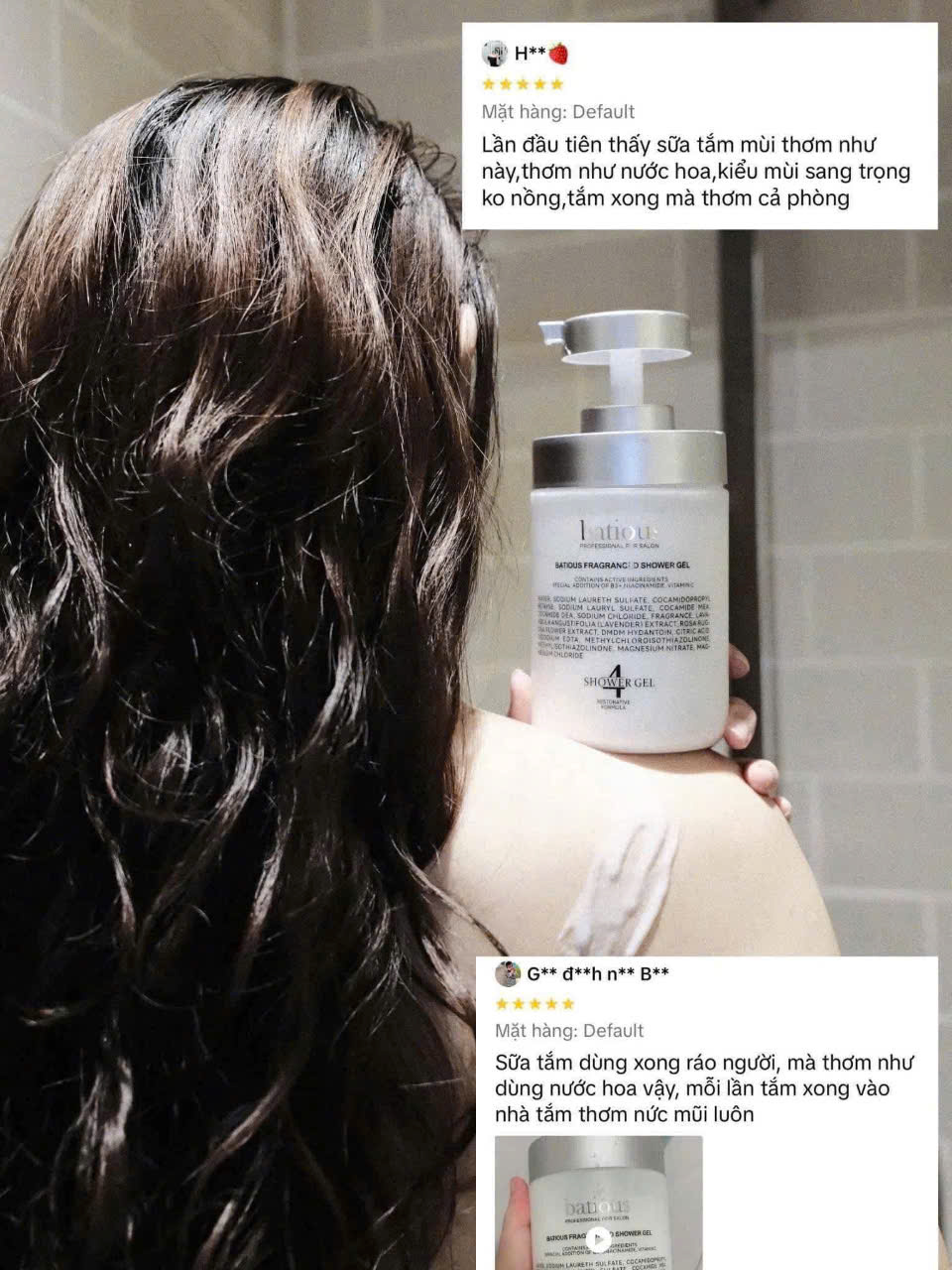 Sữa tắm Batious Fragranced Shower Gel 500ml - Dưỡng trắng da, dưỡng ẩm, ngừa mụn lưng | eustore.com.vn