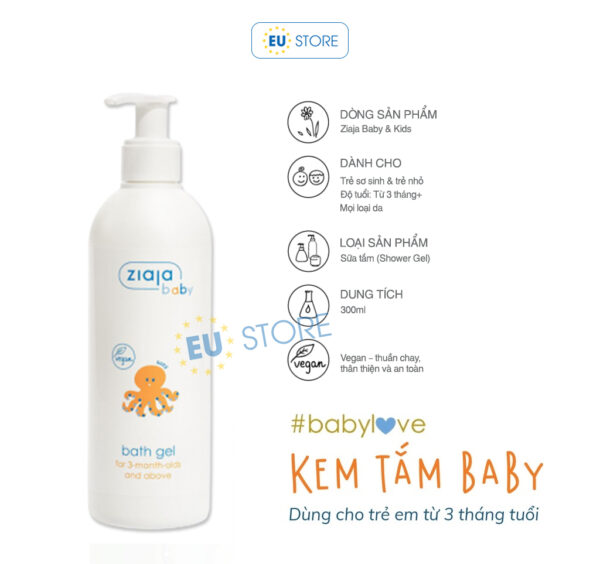 Sữa tắm Ziaja cho bé sơ sinh từ 3 tháng – Dịu nhẹ, an toàn | eustore.com.vn