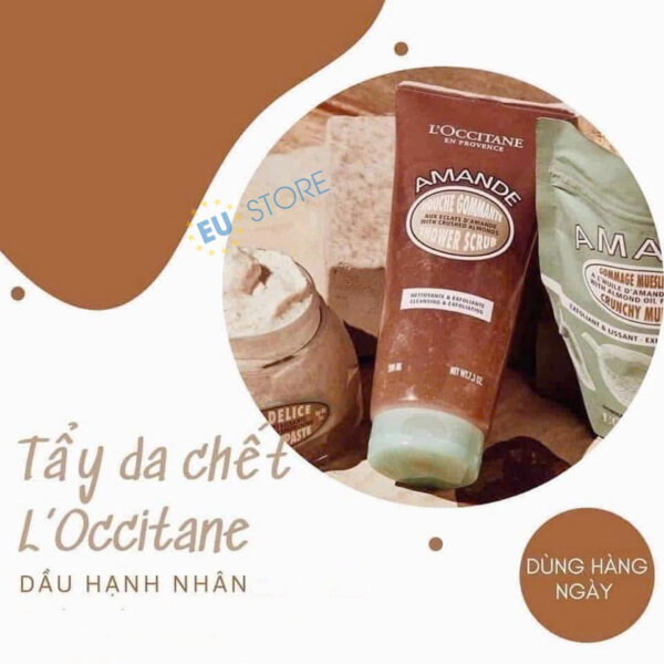 Tẩy da chết body L’Occitane Almond Shower Scrub – Dịu nhẹ, dưỡng ẩm và mịn da | eustore.com.vn