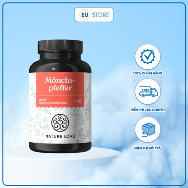 Viên uống nội tiết tố nữ Đức Mönchspfeffer Kapseln Nature Love thảo dược 90 viên | eustore.com.vn