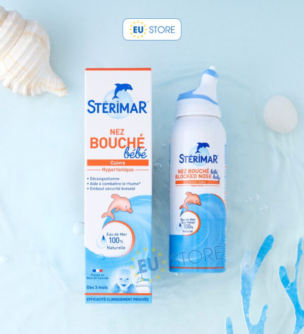 Xịt mũi cá heo Stérimar Bébé màu cam giảm nghẹt mũi – An toàn cho bé sơ sinh | eustore.com.vn