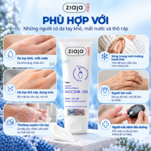 Kem dưỡng da tay Ziaja Med Ure 10% giảm khô nứt, kích ứng & làm mềm da tay