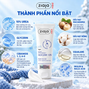 Thành phần của Kem dưỡng da tay Ziaja Med Ure 10% giảm khô nứt, kích ứng & làm mềm da tay
