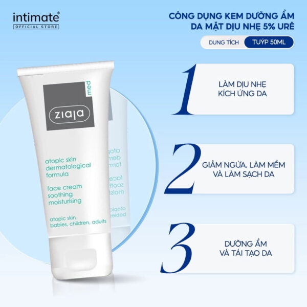 Công dụng của Ziaja Med Atopic Skin 5% Ure – Kem dưỡng ẩm làm dịu & phục hồi da cơ địa | eustore.com.vn