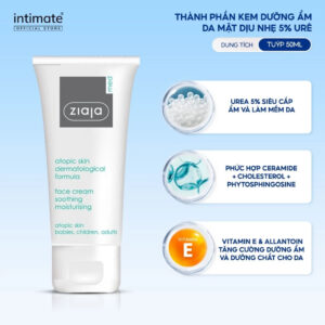 Ziaja Med Atopic Skin 5% Ure – Kem dưỡng ẩm làm dịu & phục hồi da cơ địa | eustore.com.vn
