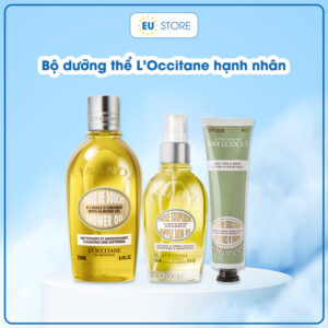 Bộ dưỡng thể hạnh nhân L’Occitane Almond cao cấp - Làm sạch, dưỡng ẩm & làm săn chắc da | eustore.com.vn