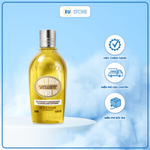 Dầu tắm hạnh nhân L’Occitane Almond Shower Oil – dưỡng ẩm mềm mịn, hương thơm sang trọng | eustore.com.vn