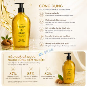 [Mẫu mới] Dầu tắm hạnh nhân L’Occitane Almond Shower Oil 500ml