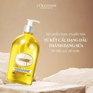 Dầu tắm hạnh nhân L’Occitane Almond Shower Oil – dưỡng ẩm mềm mịn, hương thơm sang trọng | eustore.com.vn