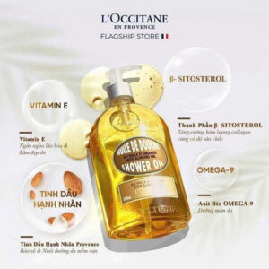 Thành phần chính của Dầu tắm hạnh nhân L’Occitane Almond Shower Oil – dưỡng ẩm mềm mịn, hương thơm sang trọng | eustore.com.vn