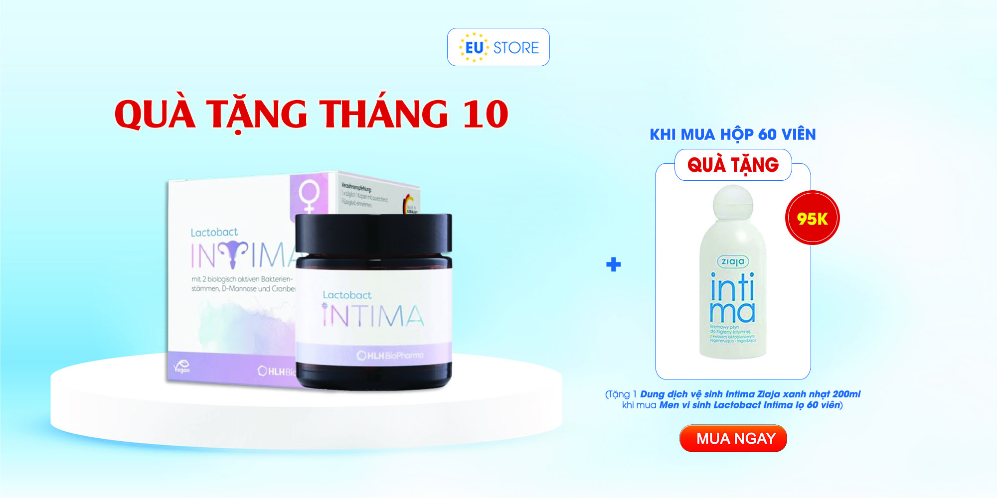 [Hàng nhập khẩu] Men vi sinh Lactobact Intima 30v & 60v - Cân bằng hệ vi sinh vùng kín, ngăn ngừa bệnh phụ khoa | eustore.com.vn