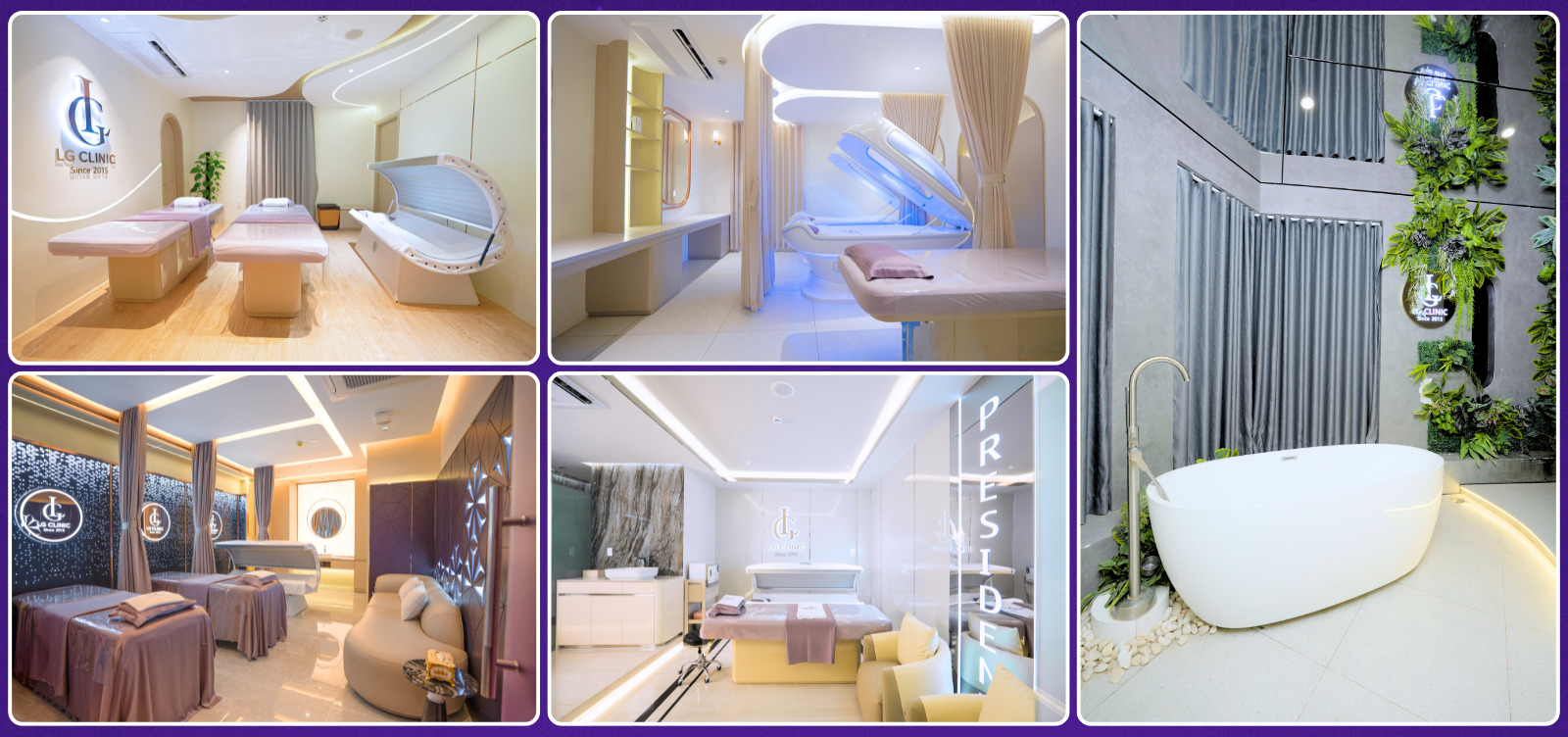 Khu vực tắm trắng tại LG Clinic được thiết kế sang trọng như resort 5 sao