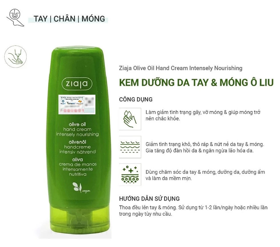 Công dụng của Kem Dưỡng Da Tay & Móng Ziaja Olive Oil Hand Cream 80ml Công dụng của Kem Dưỡng Da Tay & Móng Ziaja Olive Oil Hand Cream 80ml