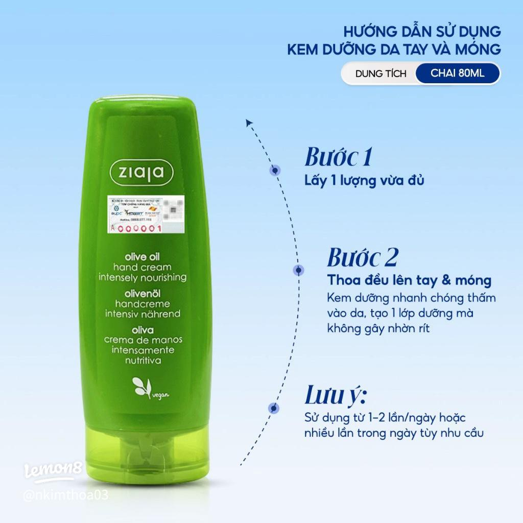 Cách sử dụng Kem Dưỡng Da Tay & Móng Ziaja Olive Oil Hand Cream 80ml Cách sử dụng Kem Dưỡng Da Tay & Móng Ziaja Olive Oil Hand Cream 80ml