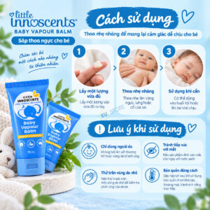 Cách sử dụng Sáp thoa ngực cho bé Little Innoscents Baby Vapour Balm 75ml