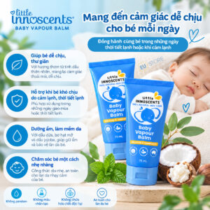Công dụng của Sáp thoa ngực cho bé Little Innoscents Baby Vapour Balm 75ml