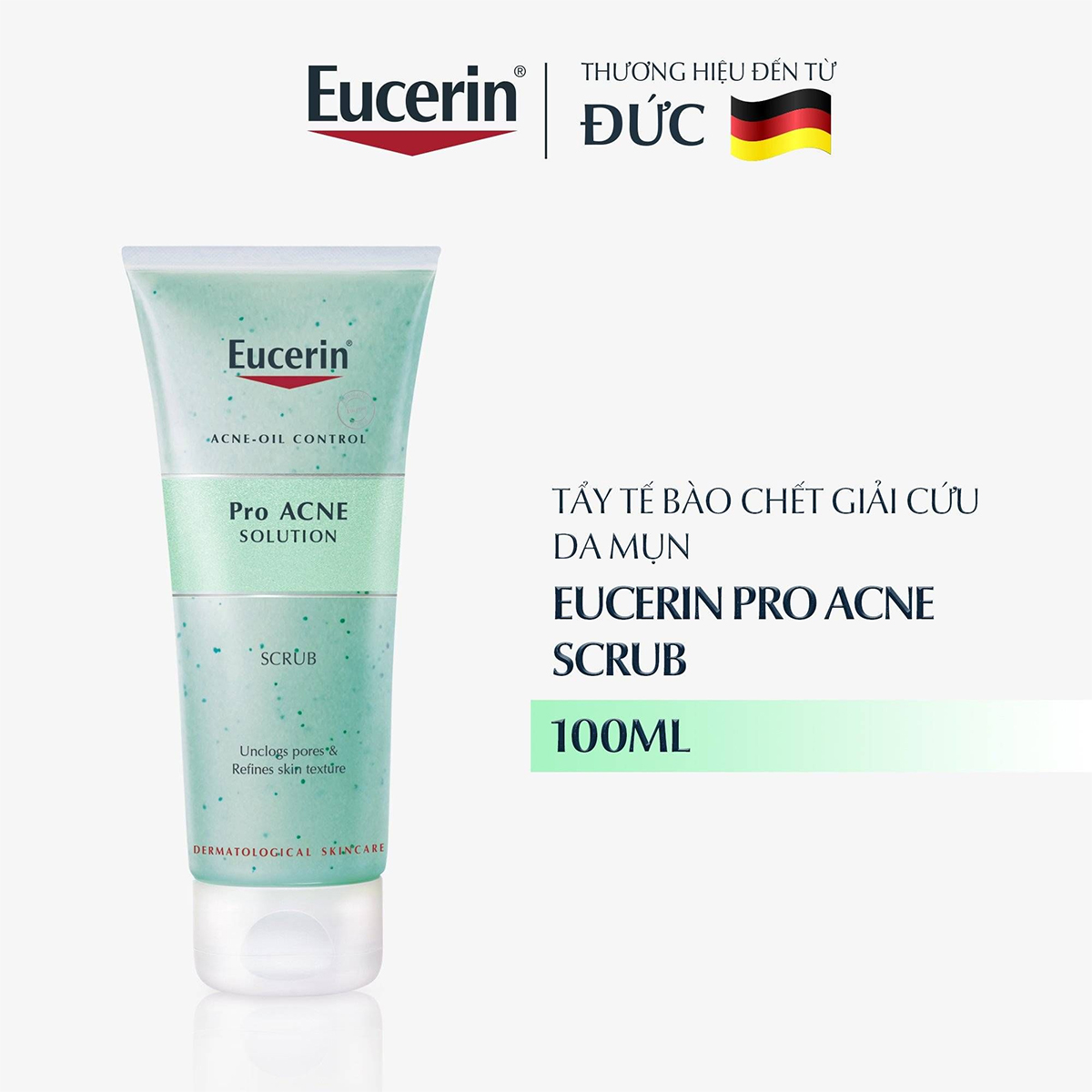 Tẩy Tế Bào Chết Eucerin ProAcne Solution Scrub 100ml Cho Da Dầu Mụn