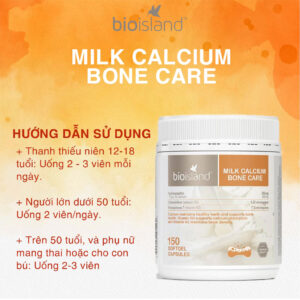 Cách sử dụng Viên uống Bio Island Milk Calcium Bone Care 150 viên