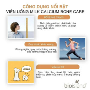 Công dụng của Viên uống Bio Island Milk Calcium Bone Care 150 viên