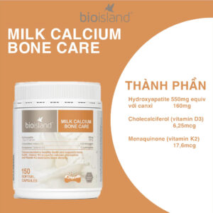Thành phần của Viên uống Bio Island Milk Calcium Bone Care 150 viên
