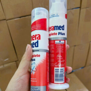Kem đánh răng Theramed Complete Plus màu đỏ làm sạch răng toàn diện chuyên sâu