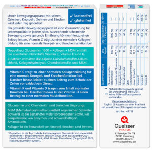 Viên uống xương khớp Doppelherz Glucosamin 1600 + Collagen + MSM + Vitamin C