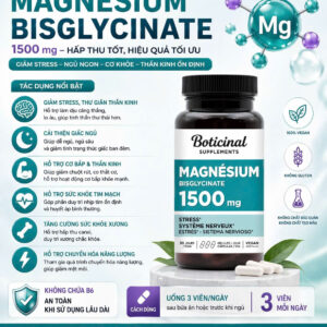 Viên uống Magnésium Bisglycinate 1500mg Boticinal – 90 Viên Nang Thực Vật