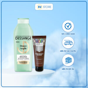 Combo Tẩy da chết da dầu Arganicare Gommage & Dầu gội Dessange xanh - Sạch sâu, giảm bết tóc