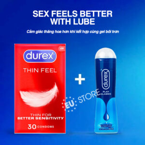 Combo Durex Thin Feel Úc + Gel bôi trơn Durex Play Classic 50ml