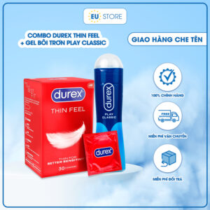 Combo Durex Thin Feel Úc + Gel bôi trơn Durex Play Classic 50ml