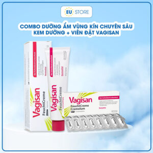 Combo dưỡng ẩm vùng kín chuyên sâu Kem dưỡng + Viên đặt Vagisan