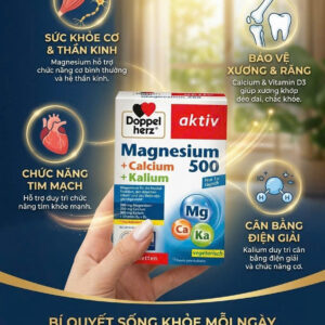 Viên uống Doppelherz Aktiv Magnesium 500 + Calcium + Kalium 30 viên