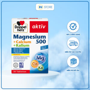 Viên uống Doppelherz Aktiv Magnesium 500 + Calcium + Kalium 30 viên