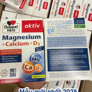 Viên uống Doppelherz Aktiv Magnesium + Calcium + D3 hộp 40 Viên