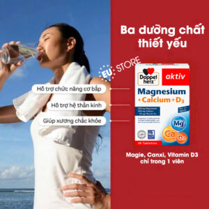 Viên uống Doppelherz Aktiv Magnesium + Calcium + D3 hộp 40 Viên