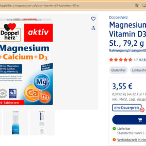 Viên uống Doppelherz Aktiv Magnesium + Calcium + D3 hộp 40 Viên