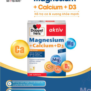 Viên uống Doppelherz Aktiv Magnesium + Calcium + D3 hộp 40 Viên