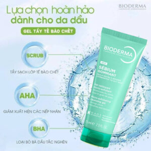 Tẩy tế bào chết Bioderma Sébium Gel Gommant 75ml cho da dầu mụn mẫu mới